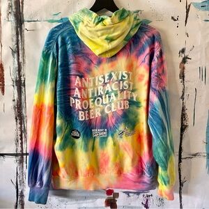 Rainbow Tie-Dye Hoodie, AntiSexist AntiRacist, ProEquality Beer Club, Brewery